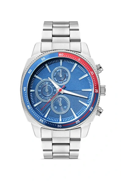 Erkek Kol Saati Gümüş Kordon (Mavi  Kadran) - 2