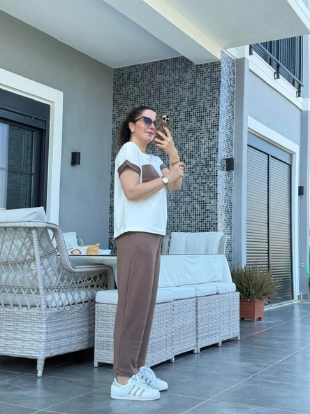 Kadın Kristal Kumaş Garnili Cep Detaylı Ikili Takım - Resim 7