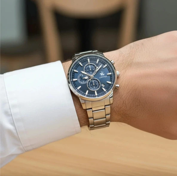 Erkek Saat Çelik Kordon Kronograf Tasarım Quartz Kol Saati - 2