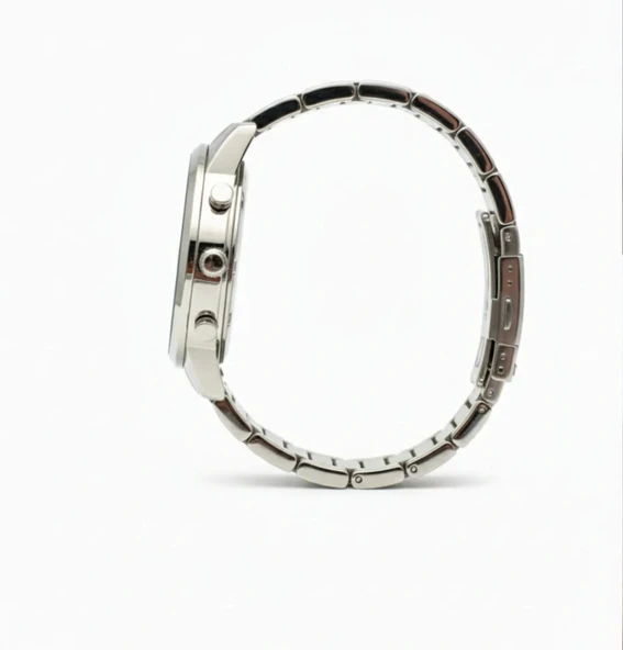 Erkek Saat Çelik Kordon Kronograf Tasarım Quartz Kol Saati - 3