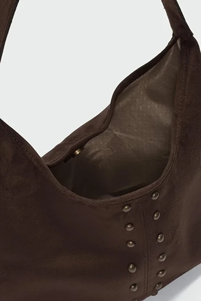 Zımba Model Süet El ve Omuz Çantası Kahve - Resim 2