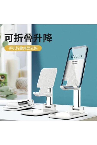 Katlanabilir Yükseklik Ayarlı Tablet Telefon Standı – 360° Döner, Taşınabilir, Ofis ve Ev Kullanımına Uygun - Resim 7