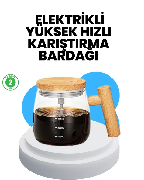 400 ml Şarjlı Karıştırıcı Bardak – IP6 Su Geçirmez, Isıtma Altlıklı