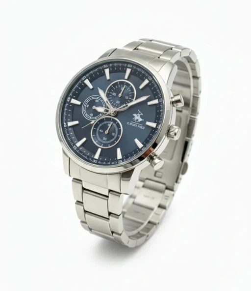 Erkek Saat Çelik Kordon Kronograf Tasarım Quartz Kol Saati - 5