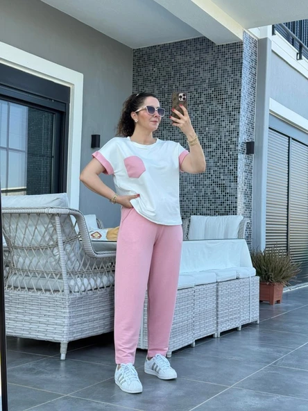 Kadın Kristal Kumaş Garnili Cep Detaylı Ikili Takım ürün görseli