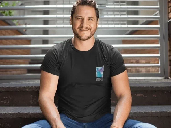 Erkek Bisiklet Yaka Baskılı Oversize T-Shirt - Siyah ürün görseli 1