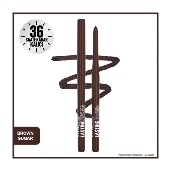 Lasting Drama Kahverengi Jel Göz Kalemi – Otomatik, Yumuşak Uçlu, 36 Saat Kalıcı ve Suya Dayanıklı ürün görseli