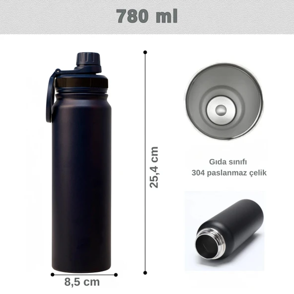 Paslanmaz Çelik Termos 780 ml-Manyetik Telefon Tutuculu - Resim 4