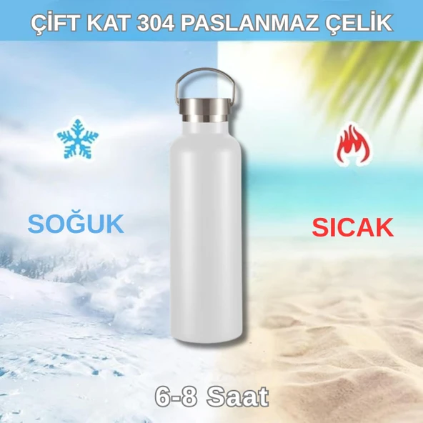 750 ml Paslanmaz Çelik Tutacaklı Termos Matara -Vakumlu Sızdırmaz - Resim 7