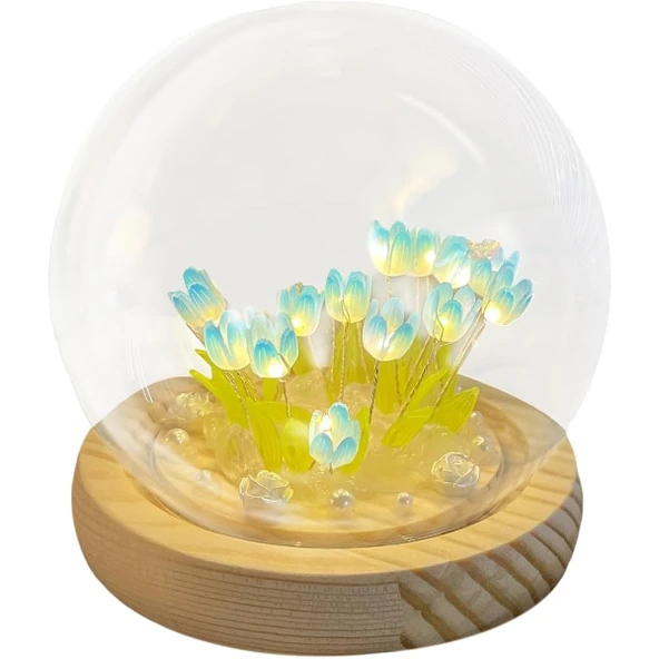 LED Işıklı Kendin Yap Lale Cam Küre ürün görseli 1