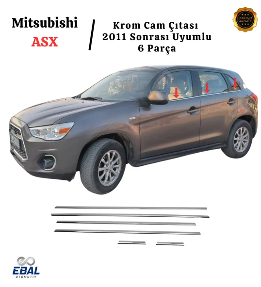 Mitsubishi ASX Krom Cam Çıtası 2011 Sonrası 6 Parça P.Çelik - Resim 4