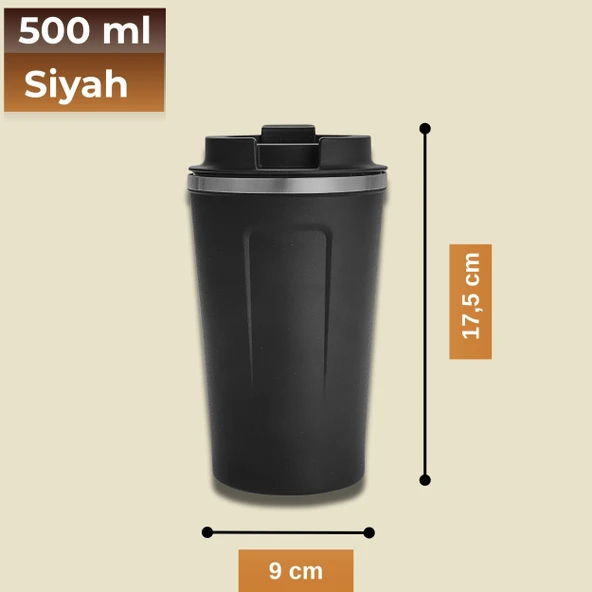 500 ml Paslanmaz Çelik Bardak Termos Çift Katmanlı - Resim 3