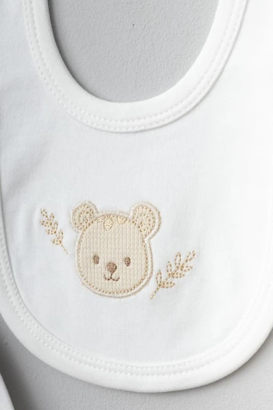 Bebitof %100 Pamuk Balonlu Tavşan Desenli 5 Parça Yenidoğan Hastane Çıkışı Zıbın Seti BBTF.KRM.20119.15 - Resim 2