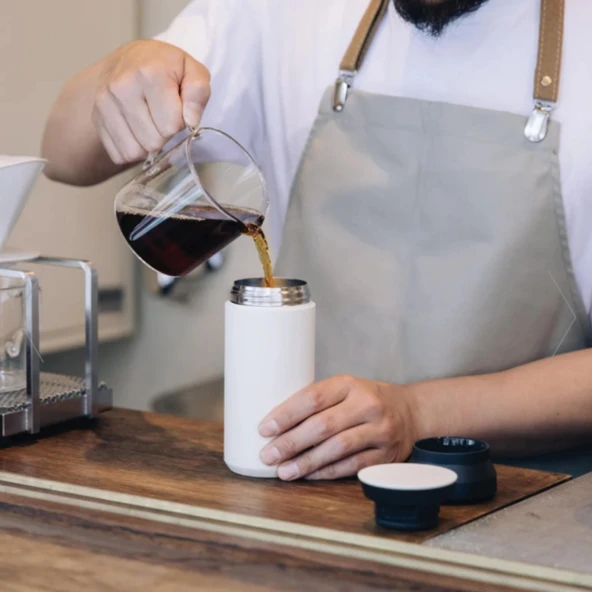 Paslanmaz Çelik Bardak Mug Termos 350 ml  Çift Katmanlı, Sızdırmaz Kapaklı - Resim 5