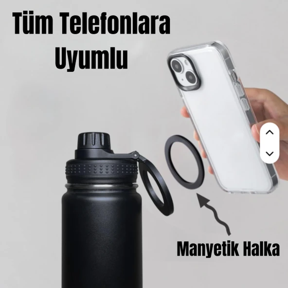 Paslanmaz Çelik Termos 780 ml-Manyetik Telefon Tutuculu - Resim 2
