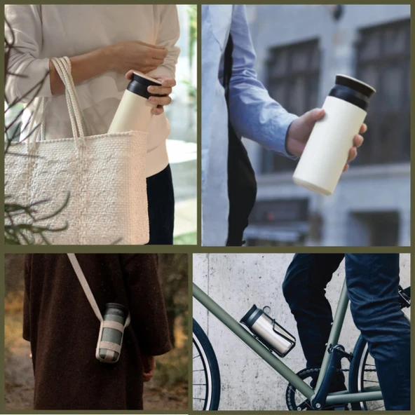 Paslanmaz Çelik Bardak Mug Termos 350 ml  Çift Katmanlı, Sızdırmaz Kapaklı - Resim 7