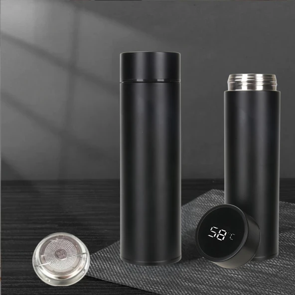 Çelik Dijital Led Sıcaklık Göstergeli Akıllı Termos Matara 400 ml ürün görseli