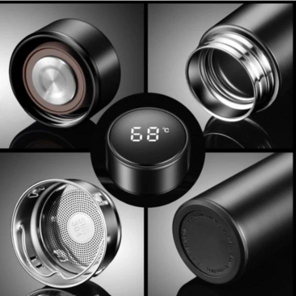 Çelik Dijital Led Sıcaklık Göstergeli Akıllı Termos Matara 400 ml - Resim 7