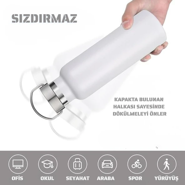 750 ml Paslanmaz Çelik Tutacaklı Termos Matara -Vakumlu Sızdırmaz - Resim 4
