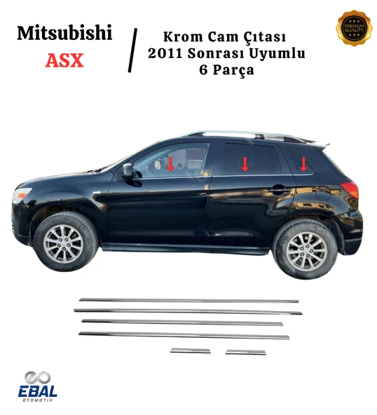 Mitsubishi ASX Krom Cam Çıtası 2011 Sonrası 6 Parça P.Çelik ürün görseli