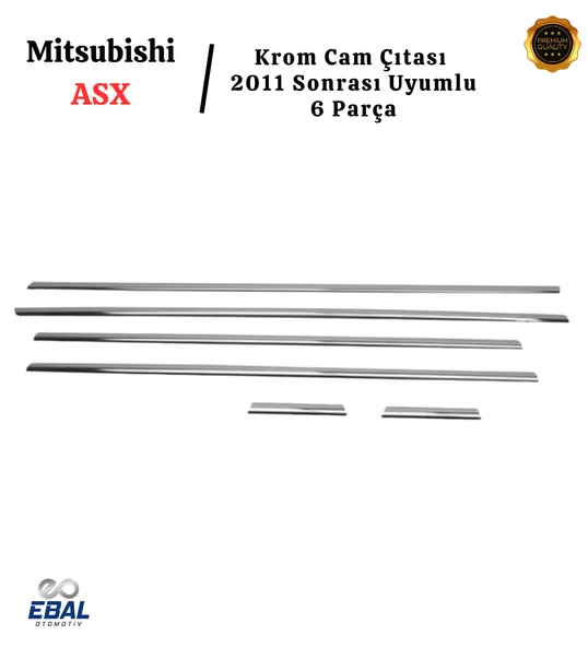 Mitsubishi ASX Krom Cam Çıtası 2011 Sonrası 6 Parça P.Çelik - Resim 3