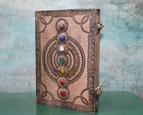 Taşlı Deri Defter Model 13 ürün görseli 1