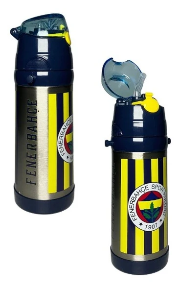 Fenerbahçe Lisanslı Çubuklu Çelik Matara Suluk 500 ml ürün görseli