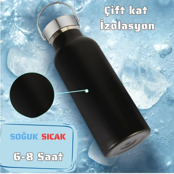 750 ml Paslanmaz Çelik Tutacaklı Termos Matara -Vakumlu Sızdırmaz - Resim 4