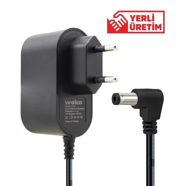 Weko 9 Volt 1 Amper 5.5*2.5 Uçlu Priz Tipi Adaptör ürün görseli