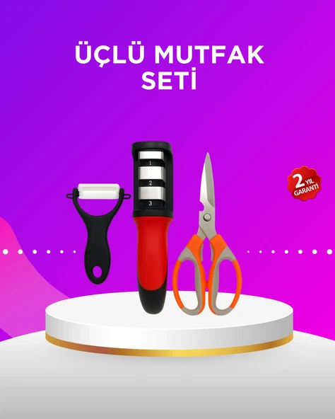 Çok Amaçlı Mutfak Makas Seti – Paslanmaz Çelik ve Ergonomik Tasarım ürün görseli