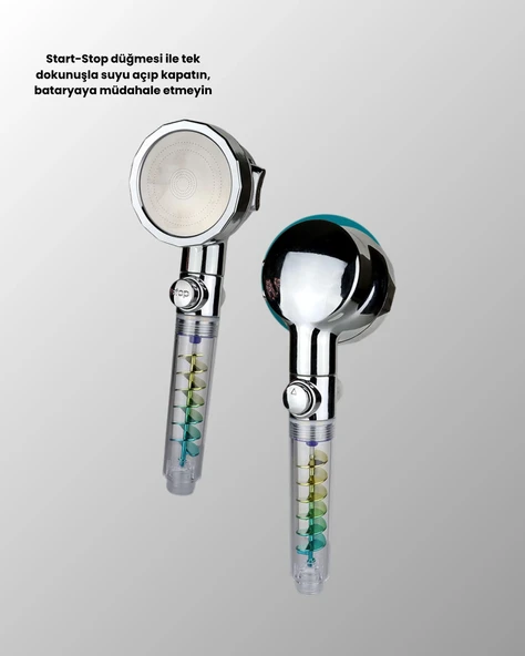 Döner Pervaneli El Duşu Başlığı – Su Tasarruflu, Basınç Artırıcı, Yağmur Etkili - Resim 5