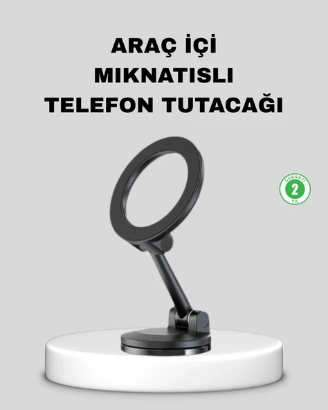 Katlanır Manyetik Araç İçi Telefon Tutucu – 360° Dönebilen, MagSafe Uyumlu, Güçlü Mıknatıslı Tasarım ürün görseli