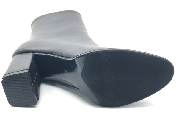 Feles Dikiş Detaylı Klasik Topuklu Kadın Bot - Resim 6