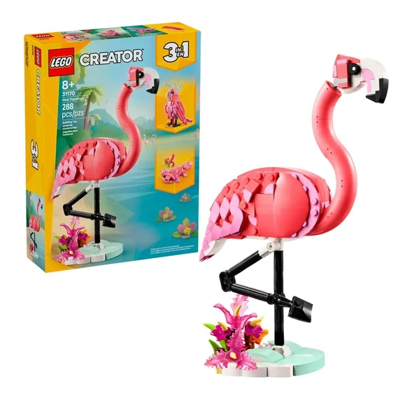 31170 Lego Creator 3ü1 arada Vahşi Hayvanlar:Pembe Flamingo 288 parça +8 yaş ürün görseli