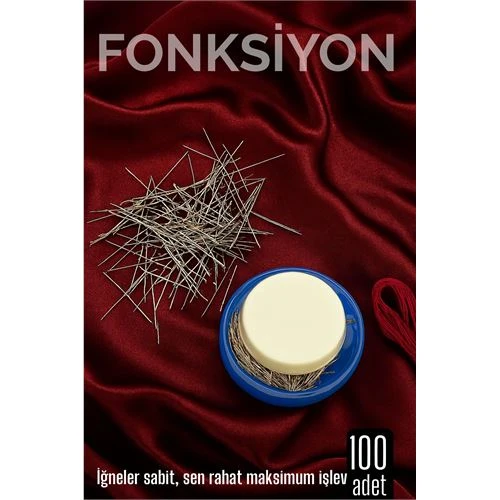 100'lü Süngerli Yuvarlak Kutulu Dikiş İğnesi – Pratik Saklama ve Kolay Kullanım ürün görseli