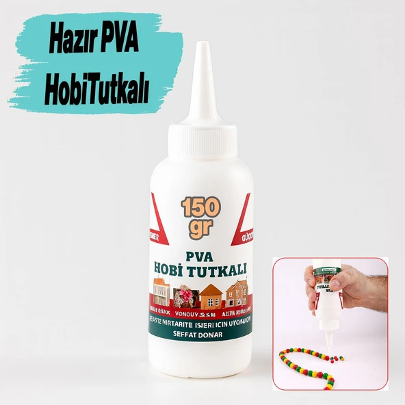 Hobi Tutkalı Hazır PVA 150 gram Şeffaf Ahşap Karton Kumaş Kağıt DIY Uygulama Maket Yapım Yapıştırıcı ürün görseli