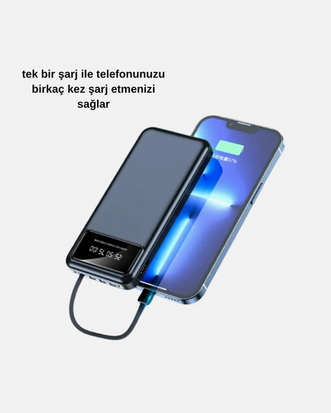 Powerbank 20000 mAh LED Fenerli ve Çoklu Güvenlik Korumasına Sahip - Resim 4