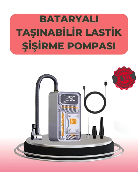 Çok Fonksiyonlu Araç, Bisiklet, Top Uyumlu Elektrikli Hava Pompası ürün görseli 1