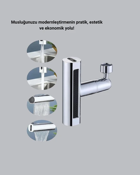 ABS Pirinç Alaşımlı Musluk Başlığı 4 Modlu 360° Dönebilen ve Ekonomik - Resim 4