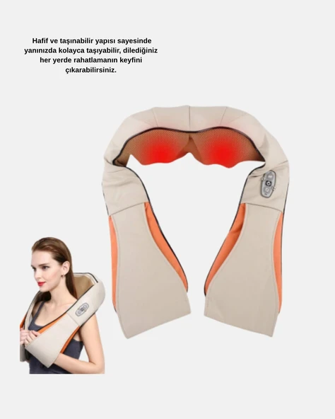 Ergonomik Ovmalı Masaj Aleti – Isıtmalı, Yoğurmalı, Boyun ve Bel Rahatlatıcı Masaj Makinesi - Resim 5