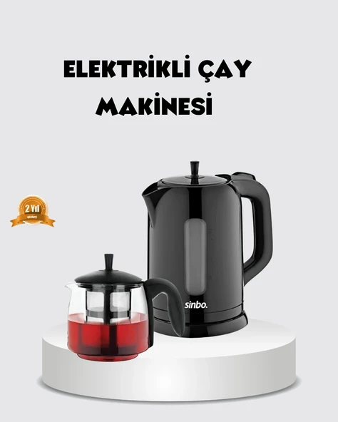 Çaycı Cam Demlikli 1800W Güçlü ve Sıcak Tutmalı Elektrikli Çay Makinesi