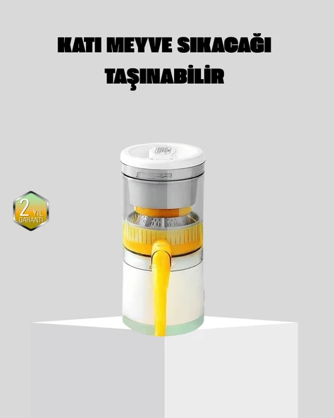 Taşınabilir Katı Meyve Sıkacağı – 45W Güçlü Motor, Çift Kesici Bıçak, USB Şarjlı ve Kompakt Tasarım ürün görseli
