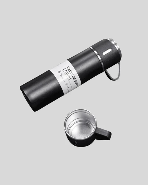 500 ml Paslanmaz Çelik Termos Seti – Sızdırmaz, Vakumlu, Isı Koruma Özellikli, Taşınabilir Termos - 5