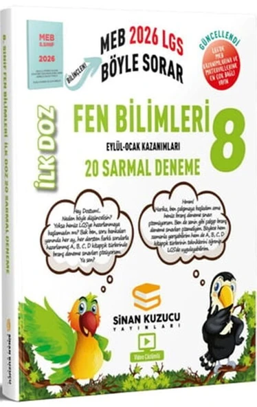 2026 8. Sınıf Fen Bilimleri İlk Doz Sarmal Branş Denemeleri Sinan Kuzucu ürün görseli