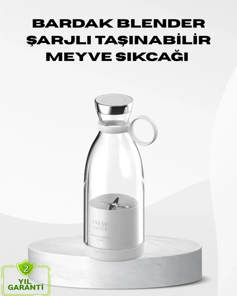 USB Şarjlı Kablosuz Blender – Taşınabilir, Kompakt ve Çevre Dostu Meyve Sıkıcı ürün görseli