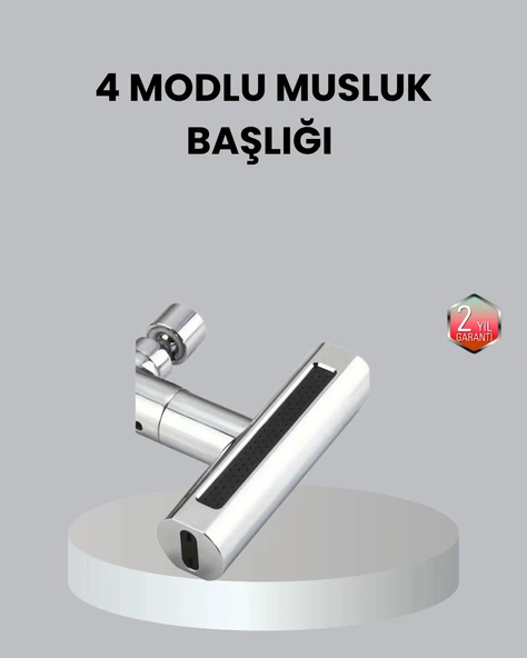 ABS Pirinç Alaşımlı Musluk Başlığı 4 Modlu 360° Dönebilen ve Ekonomik ürün görseli