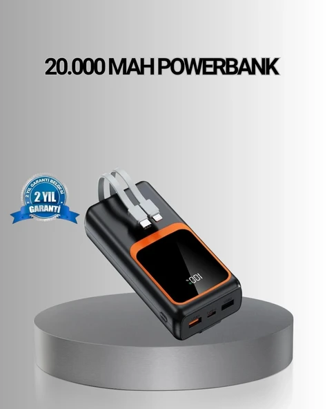 Powerbank 20000 mAh Yüksek Kapasiteli ve 22.5W Hızlı Şarj Destekli ürün görseli 1