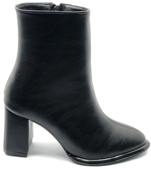 Feles Dikiş Detaylı Klasik Topuklu Kadın Bot - Resim 2