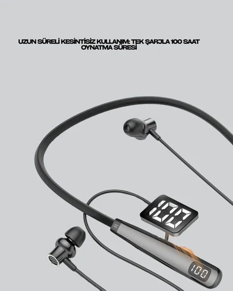 Y12 Bluetooth Boyun Bantlı Kulaklık – 100 Saat Pil, Bluetooth 5.3, Dokunmatik Kontrol - Resim 4