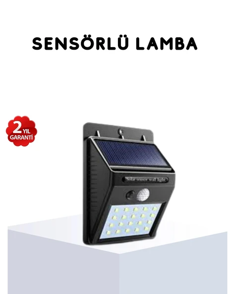 Solar Güneş Enerjili Hareket Sensörlü 4 Taraflı Bahçe Lambası – IP65 Su Geçirmez, 100 LED ürün görseli
